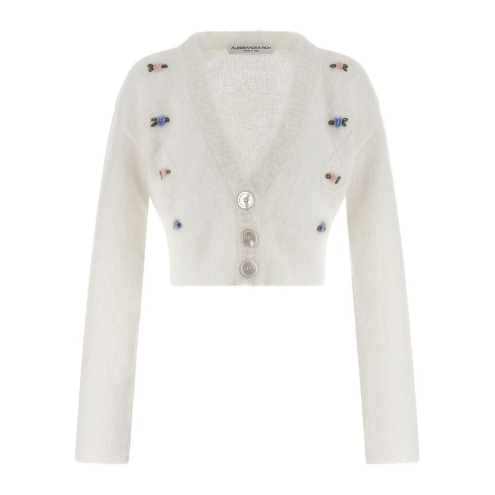 Alessandra Rich White Wool Women's Cardigan